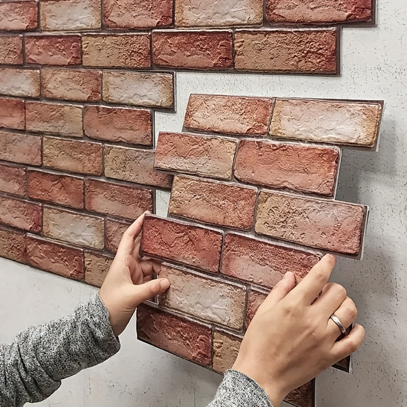 Self-adhesive 3D wall panels with brick and wood texture | Stornfield