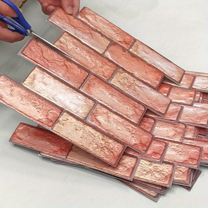 Self-adhesive 3D wall panels with brick and wood texture | Stornfield