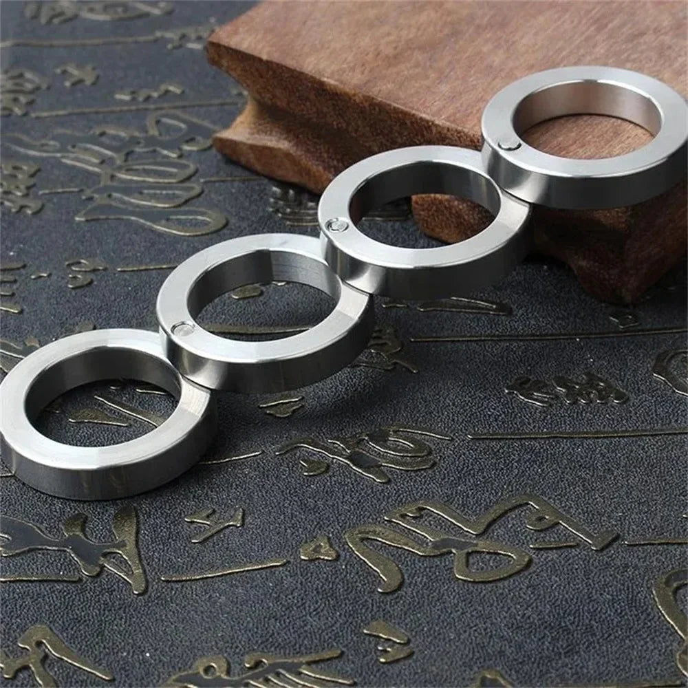 Stornfield | DEFENDRING – Tactical Foldable Self-Defense Ring with Rotatable Stainless Steel Design