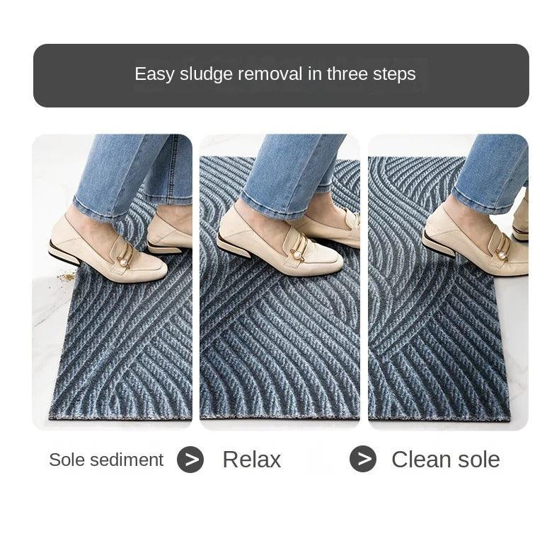 Stornfield | Modern, Nordic-style PVC doormat │ Non-slip doormat for the entrance area │ Sand-removing foot mat