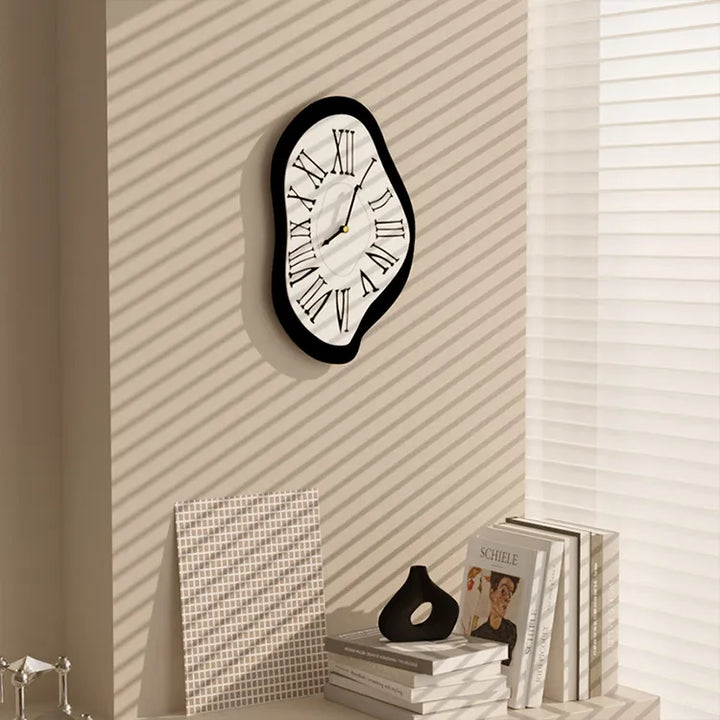 Surrealistic wall decoration clock with Roman numerals – Modern Dali-inspired wall clock for art lovers | Stornfield