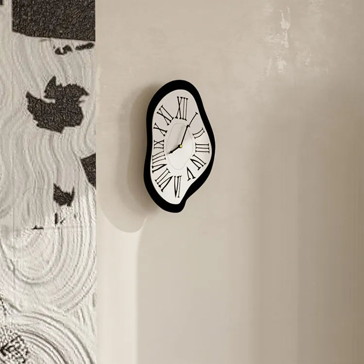 Surrealistic wall decoration clock with Roman numerals – Modern Dali-inspired wall clock for art lovers | Stornfield