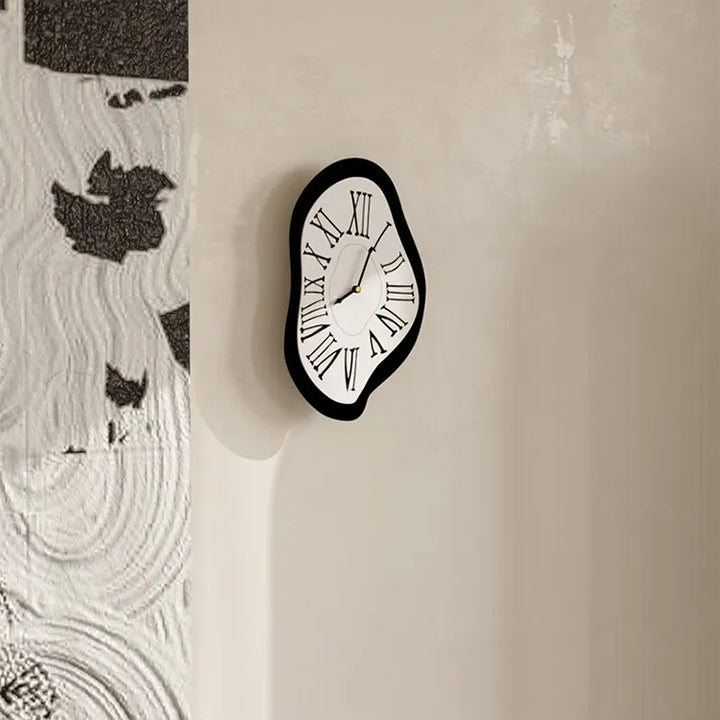 Surrealistic wall decoration clock with Roman numerals – Modern Dali-inspired wall clock for art lovers | Stornfield