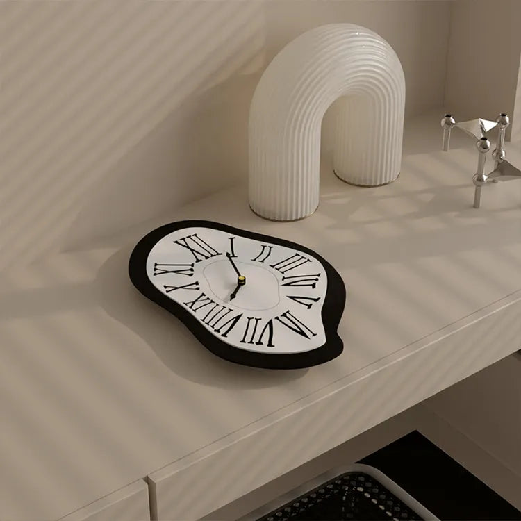 Surrealistic wall decoration clock with Roman numerals – Modern Dali-inspired wall clock for art lovers | Stornfield