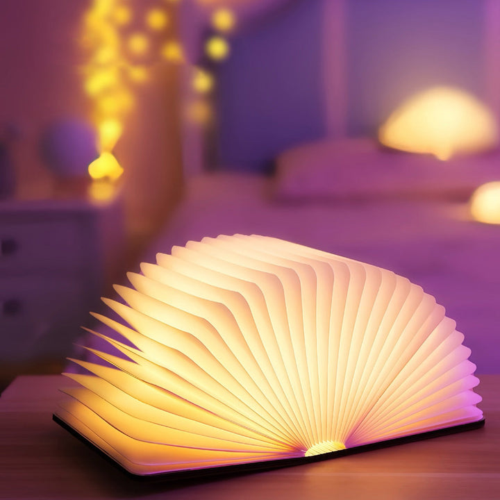 Stornfield | 📖 Wooden Book Lamp - For Desk, Study, Gift, Decoration, Light