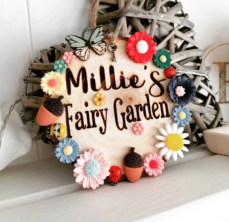 Engraved Wooden Log Garden Plaque | Stornfield