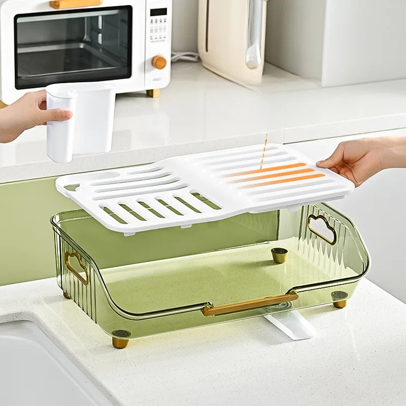 Detachable Sink Dish Drainer Countertop Organizer with Utensil Holder | Stornfield