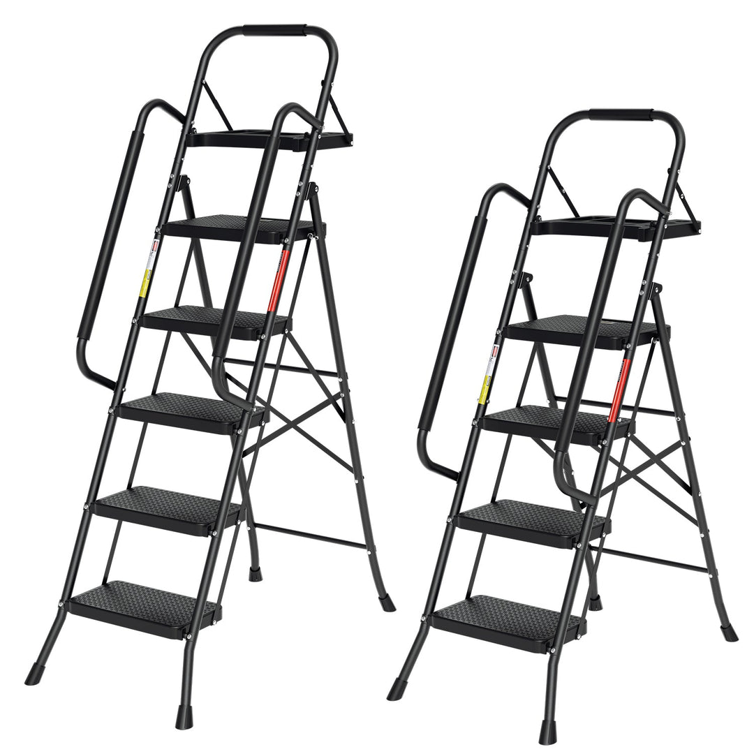 Folding Ladder 4 Steps/5 Steps with Removable Armrests | Stornfield