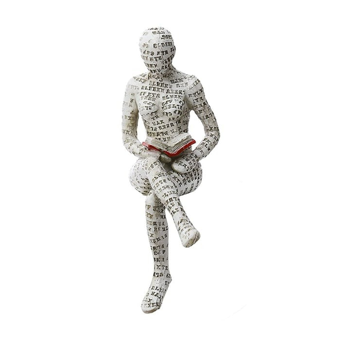 Resin Modern Reading Woman Statue Ornament in The Shape of a Scholar | Stornfield