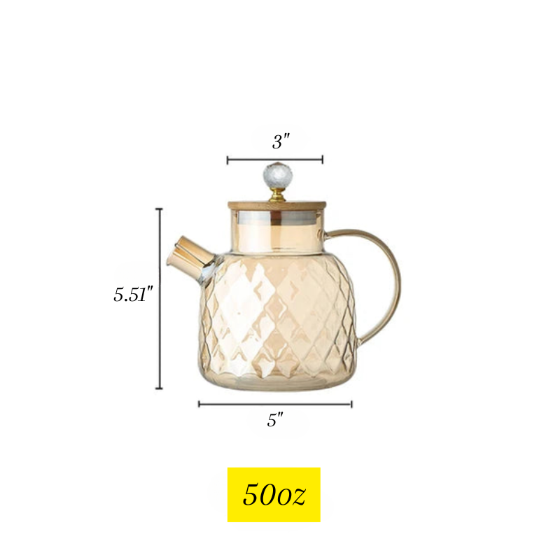 Diamond Texture Surface Glass Kettle Heat-resistant Thicken Glass | Stornfield