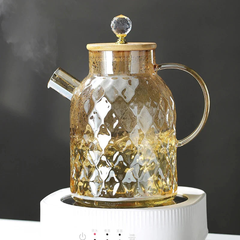 Diamond Texture Surface Glass Kettle Heat-resistant Thicken Glass | Stornfield