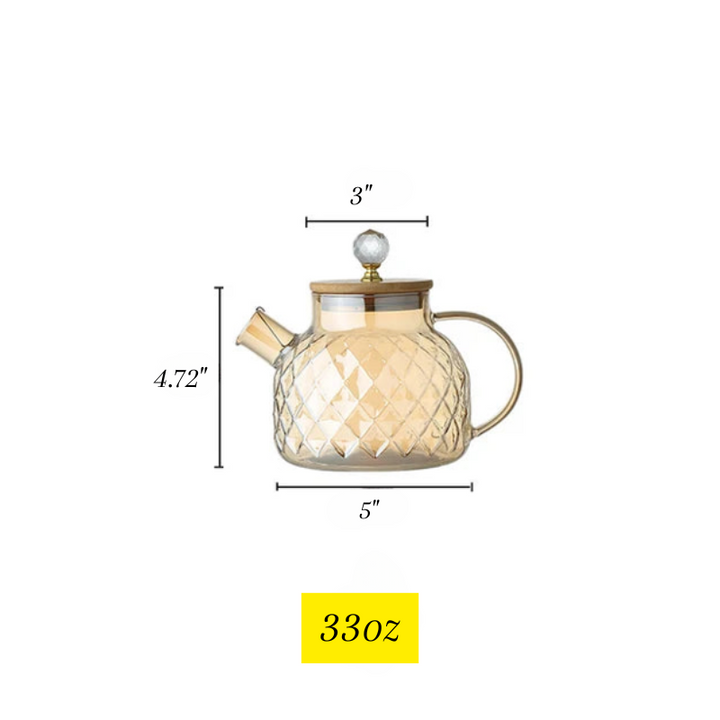 Diamond Texture Surface Glass Kettle Heat-resistant Thicken Glass | Stornfield