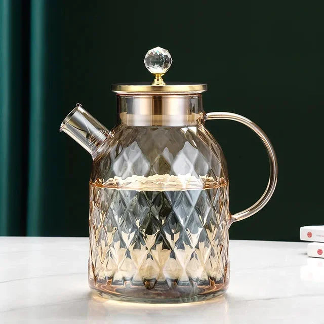 Diamond Type Glass Water Kettle Creative Glass Kettle Bottle | Stornfield