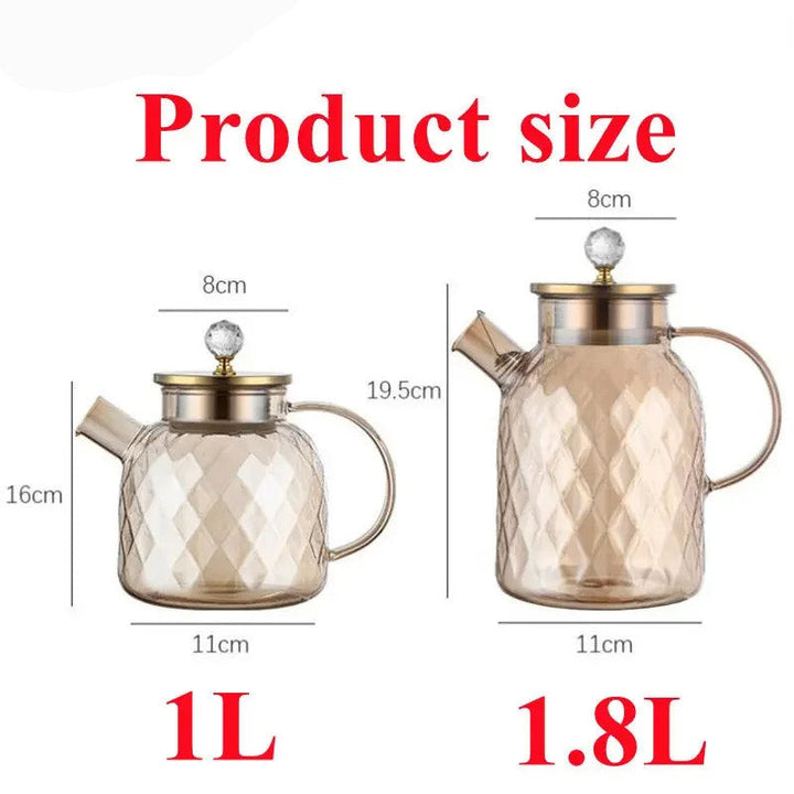 Diamond Type Glass Water Kettle Creative Glass Kettle Bottle | Stornfield