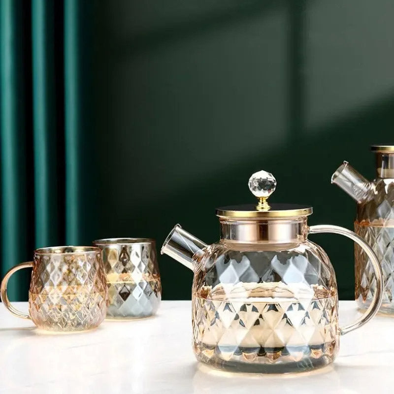 Diamond Type Glass Water Kettle Creative Glass Kettle Bottle | Stornfield