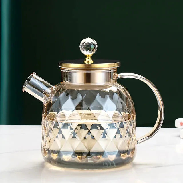 Diamond Type Glass Water Kettle Creative Glass Kettle Bottle | Stornfield