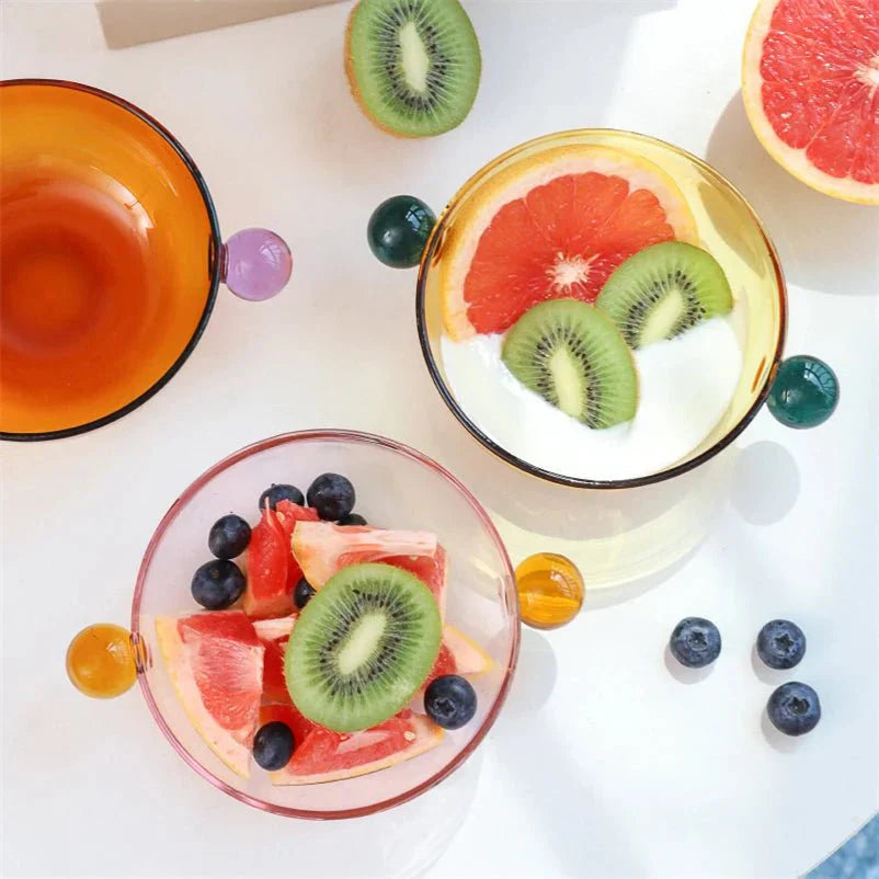 Double Ball Handled Coloured Glass Bowl Eco-Friendly Design | Stornfield