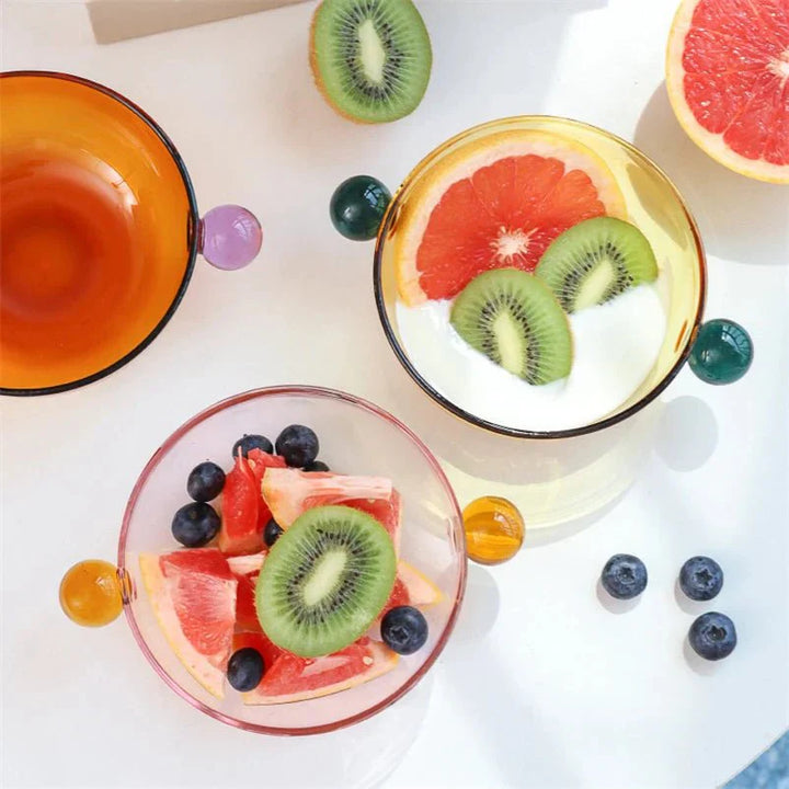 Double Ball Handled Coloured Glass Bowl Eco-Friendly Design | Stornfield