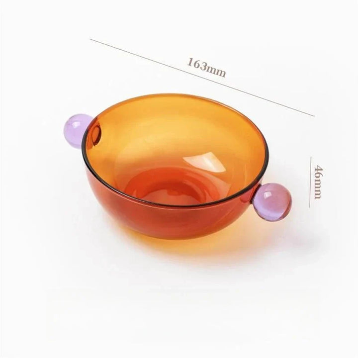 Double Ball Handled Coloured Glass Bowl Eco-Friendly Design | Stornfield