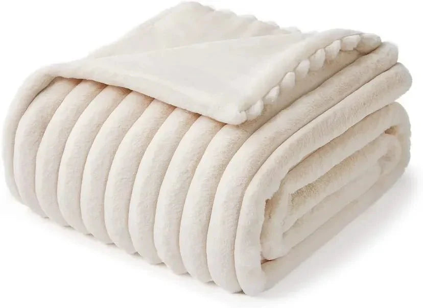 Double Layer Faux Fur Warm Winter Plush Blanket for Cozy Nights | Stornfield