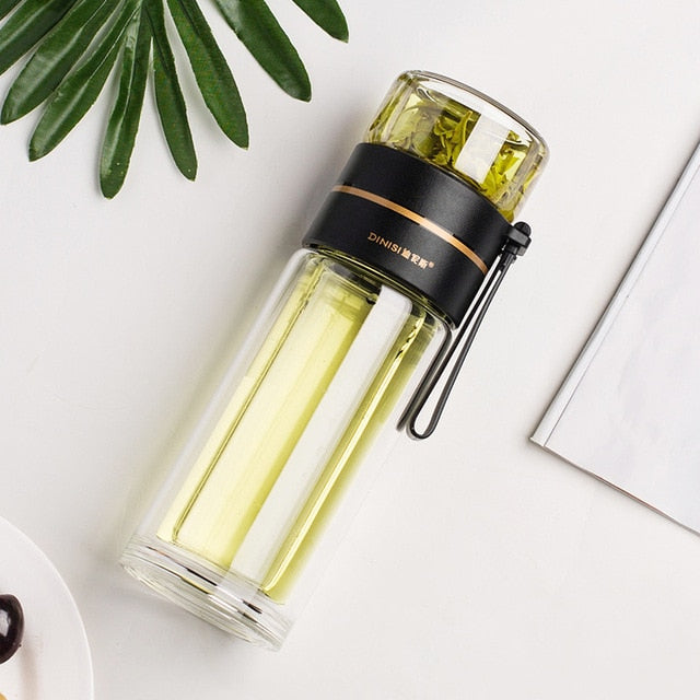 Double-Layer Glass Water Bottles Tea Infuser Bottle Tea Separation Mug | Stornfield