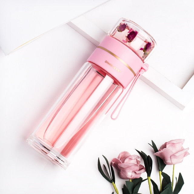 Double-Layer Glass Water Bottles Tea Infuser Bottle Tea Separation Mug | Stornfield