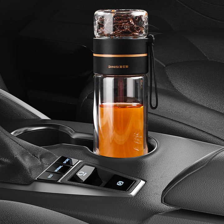 Double-Layer Glass Water Bottles Tea Infuser Bottle Tea Separation Mug | Stornfield