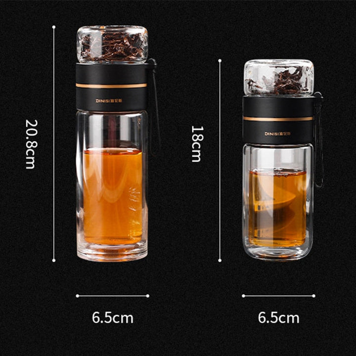 Double-Layer Glass Water Bottles Tea Infuser Bottle Tea Separation Mug | Stornfield
