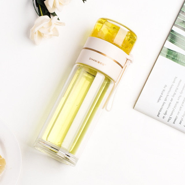 Double-Layer Glass Water Bottles Tea Infuser Bottle Tea Separation Mug | Stornfield