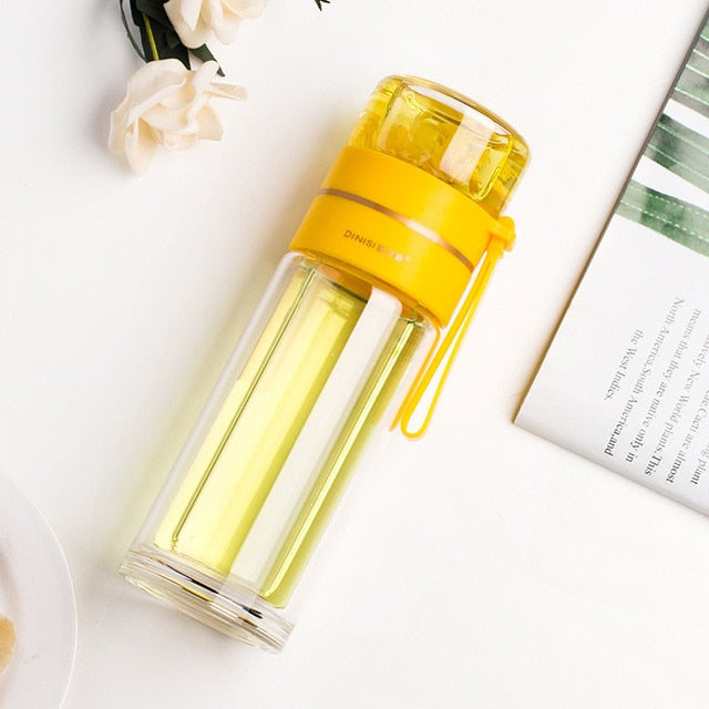 Double-Layer Glass Water Bottles Tea Infuser Bottle Tea Separation Mug | Stornfield