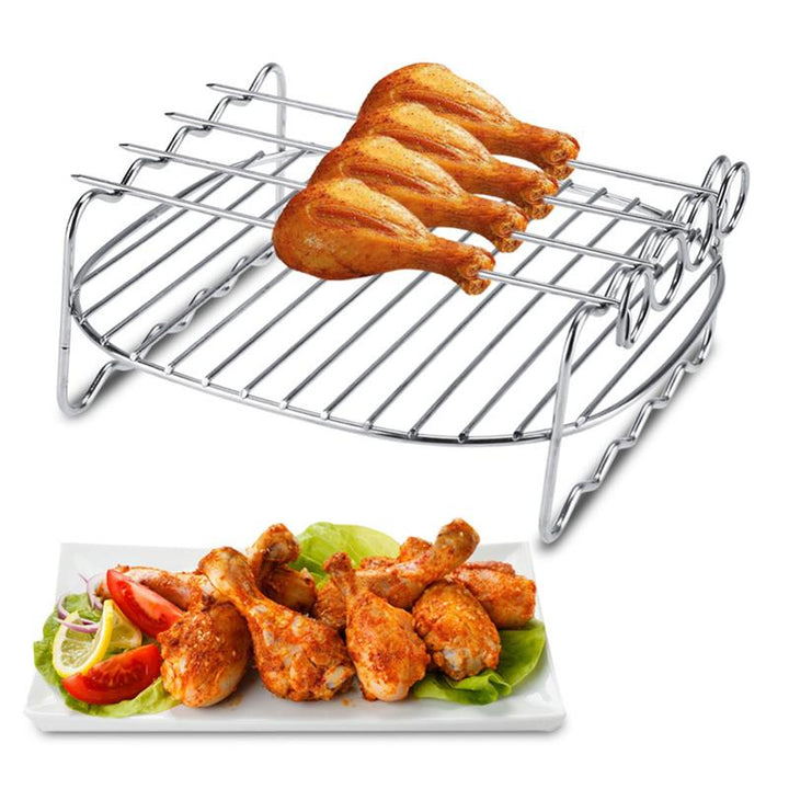 Double Layer Stainless steel Skewers Barbecue Rack BBQ Tray | Stornfield