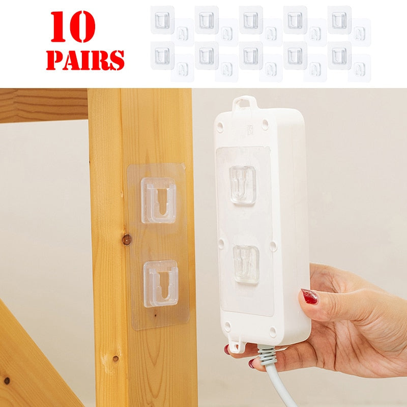 Double-Sided Adhesive Wall Hooks Hanger Strong Transparent Hooks | Stornfield