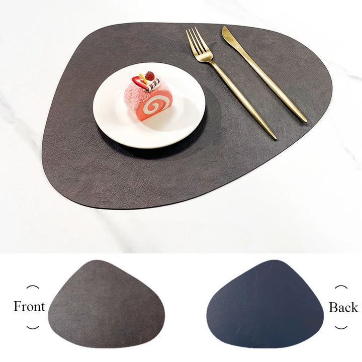 Waterdrop-Shaped Non-Slip Double-Sided Cowhide Leather Table Mat | Stornfield
