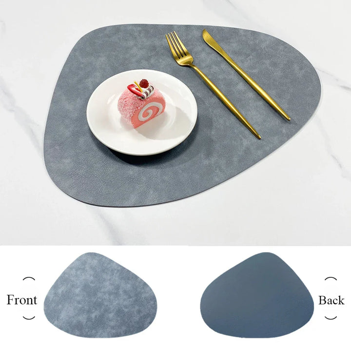 Waterdrop-Shaped Non-Slip Double-Sided Cowhide Leather Table Mat | Stornfield