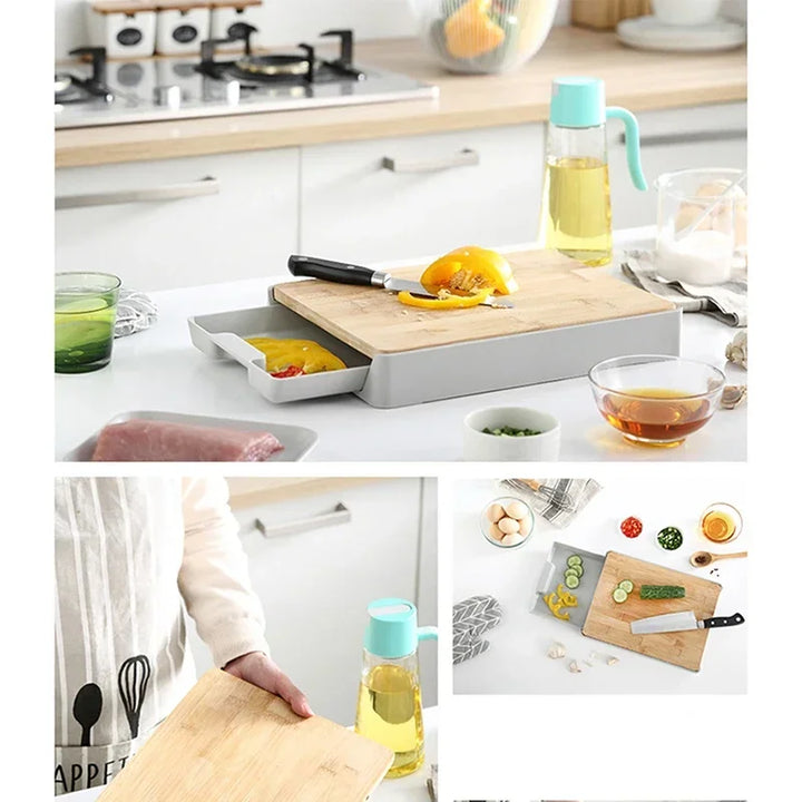 Double-sided Cutting Board Detachable Drawer Wooden Chopping Block | Stornfield