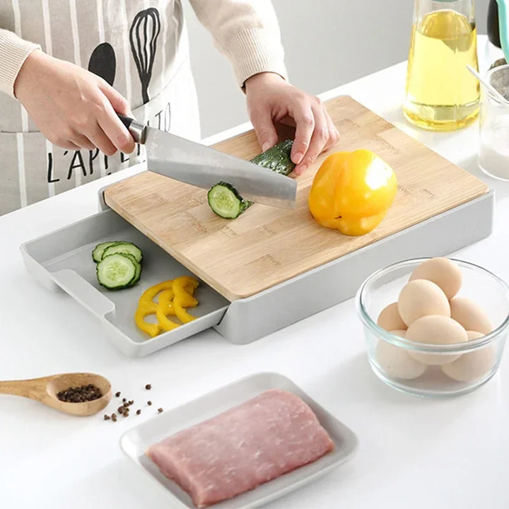 Double-sided Cutting Board Detachable Drawer Wooden Chopping Block | Stornfield