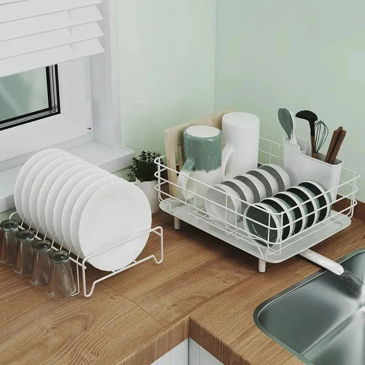 Double Stainless Steel Bowl and Dish Drain Rack Dishware Cleaning Rack | Stornfield
