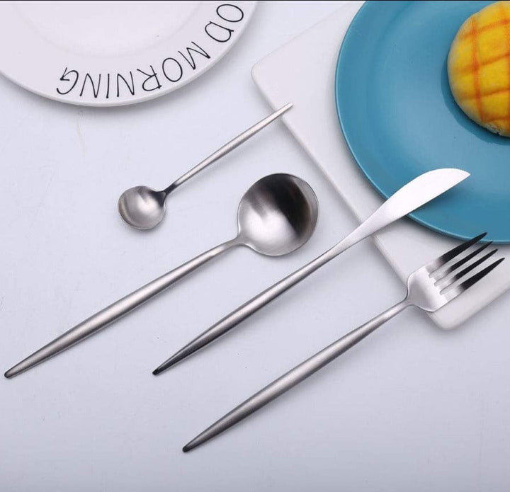 Silver Stainless Steel Cutlery Set | Stornfield