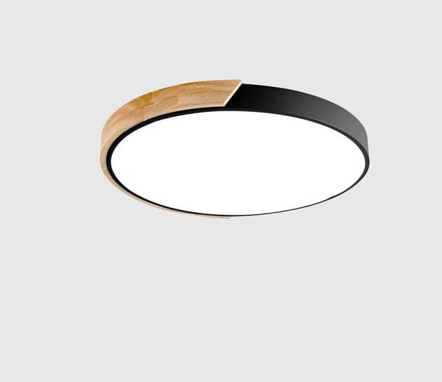 Minimalistic Round LED Ceiling Light with Wood Décor – Modern Design, Dimmable | Stornfield