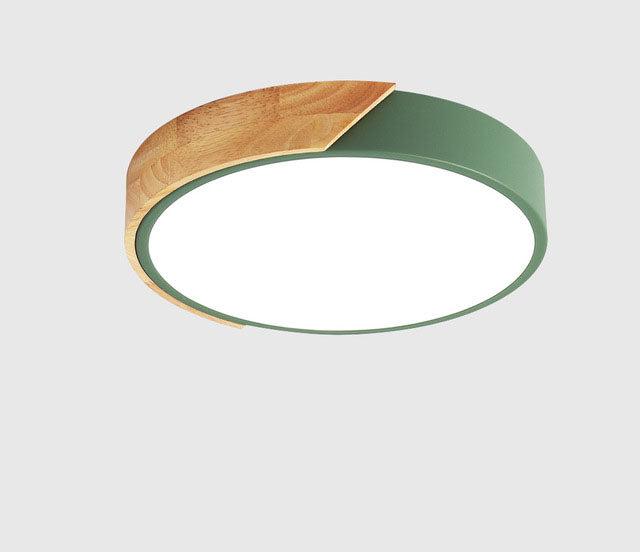Minimalistic Round LED Ceiling Light with Wood Décor – Modern Design, Dimmable | Stornfield