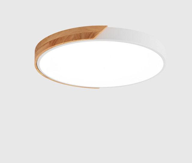 Minimalistic Round LED Ceiling Light with Wood Décor – Modern Design, Dimmable | Stornfield