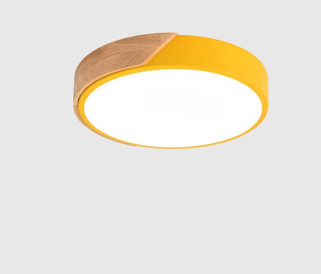Minimalistic Round LED Ceiling Light with Wood Décor – Modern Design, Dimmable | Stornfield