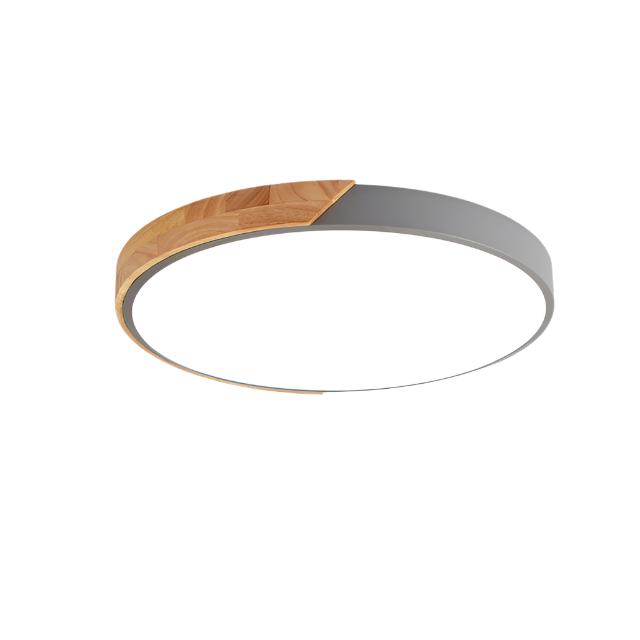 Minimalistic Round LED Ceiling Light with Wood Décor – Modern Design, Dimmable | Stornfield