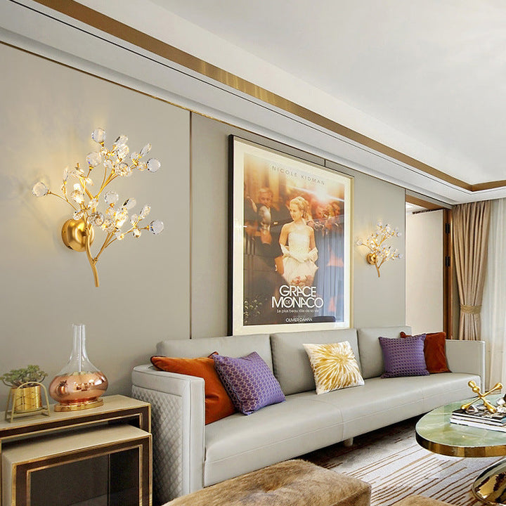 Modern Flower Wall Lamp made of Crystal – Elegant Wall Lighting for Living Spaces | Stornfield