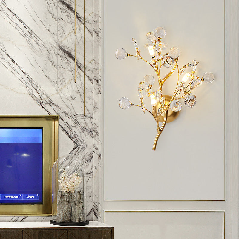 Modern Flower Wall Lamp made of Crystal – Elegant Wall Lighting for Living Spaces | Stornfield
