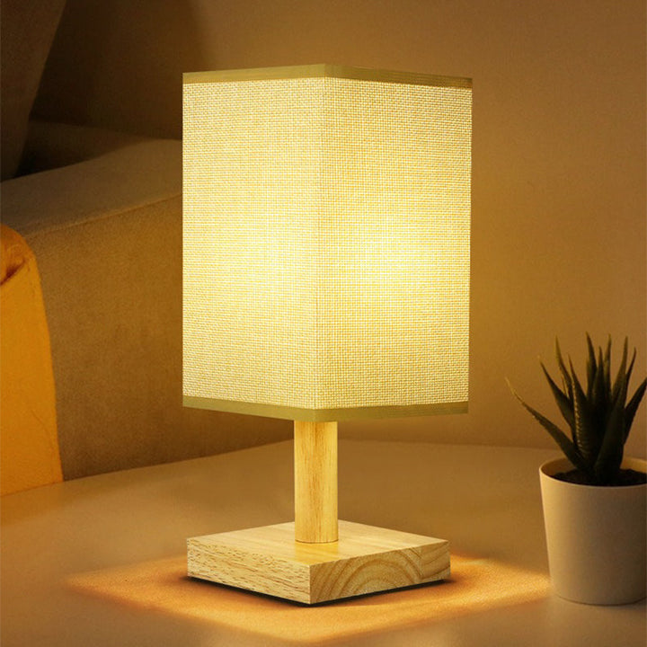 USB Table Lamp with Fabric Shade – Modern LED Nightstand Lamp for Bedroom & Office | Stornfield