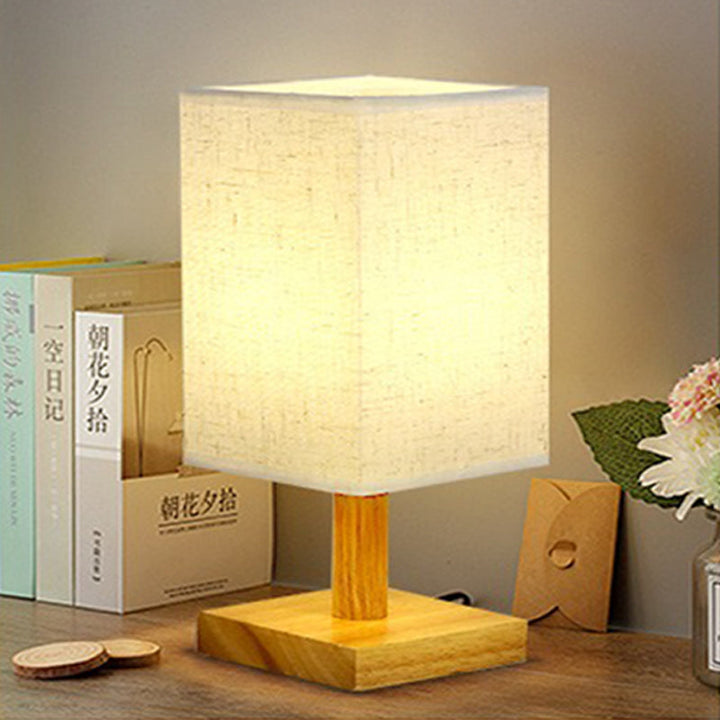 USB Table Lamp with Fabric Shade – Modern LED Nightstand Lamp for Bedroom & Office | Stornfield