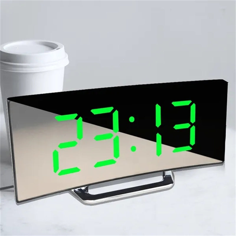 CurveTime Digital Alarm Clock – Compact Alarm Clock with Curved Display and Modern Design | Stornfield