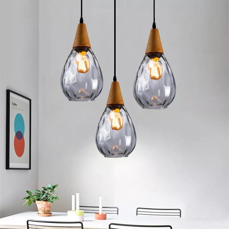 Vintage Teardrop Glass Pendant Ceiling Light for Dining Room | Stornfield
