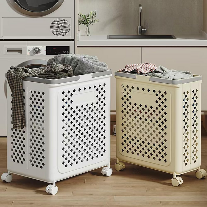 Laundry basket with wheels | Fold, roll, and organize | Stornfield